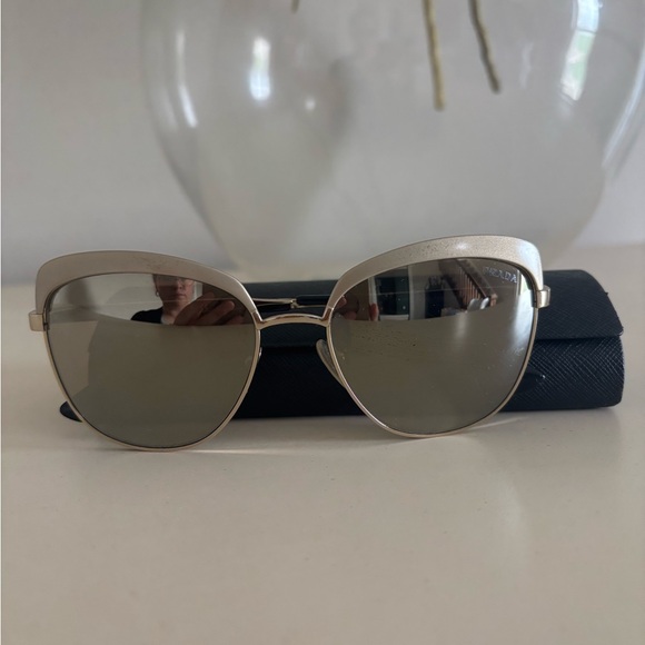 Prada Silver Women's Sunglasses - Picture 1 of 7